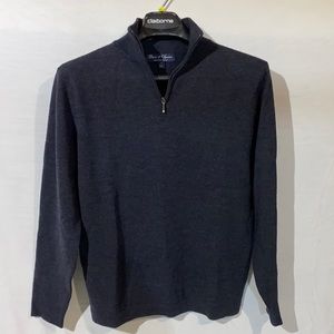 Davis & Squire 100% Merino Wool 1/4 Zip Sweater Grey Size S